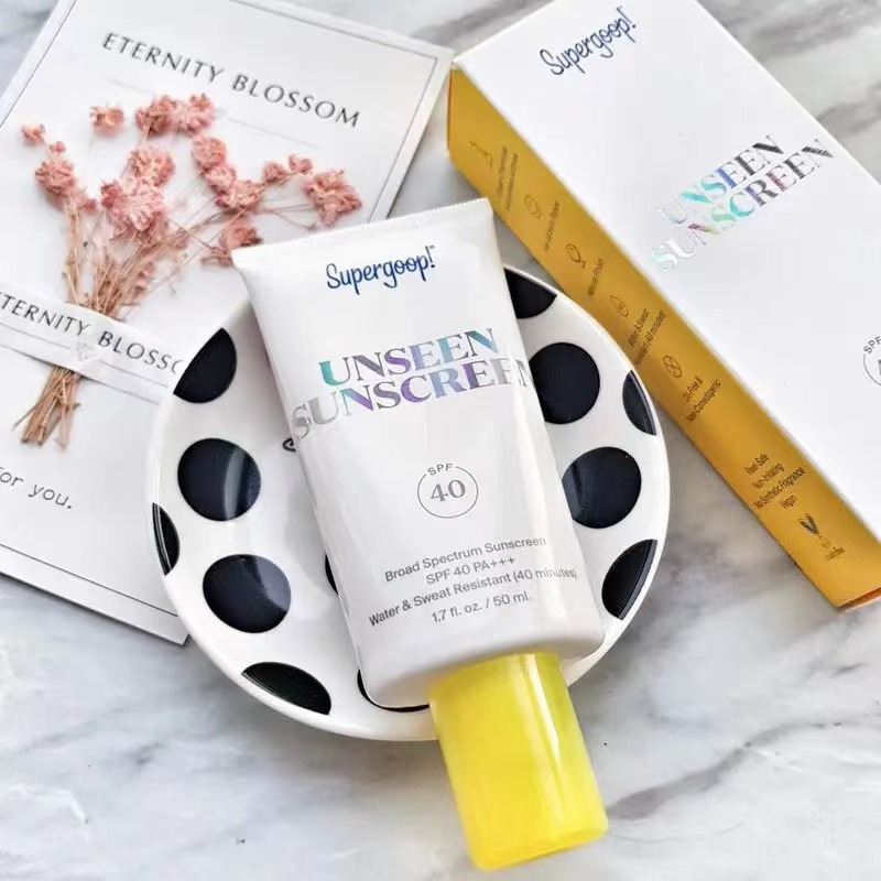 Supergoop Unseen Sunscreen SPF40 Invisible Cream Primer Glowscreen Makeup Base Broad Spectrum Face Sunscreen For All Skin Types