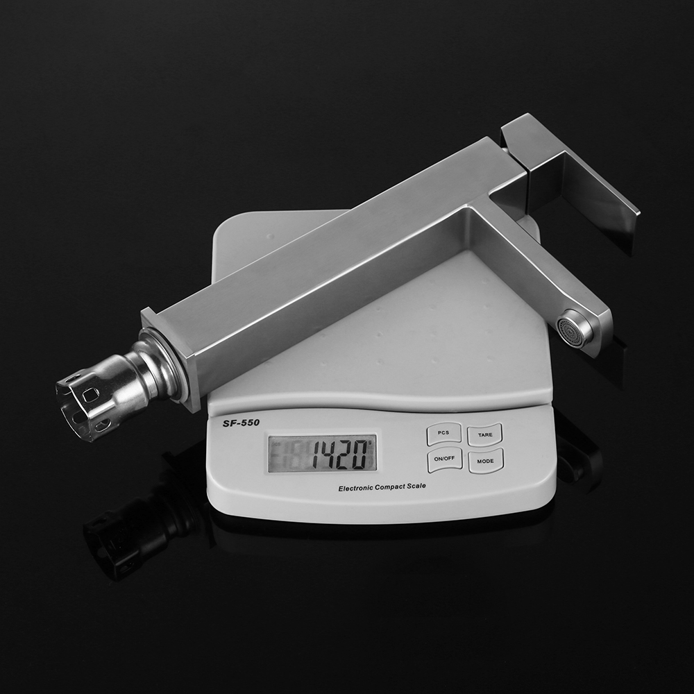 Chrome Plated Brass Tall Body Square Design Single Handle Basin Faucet Mixer. 