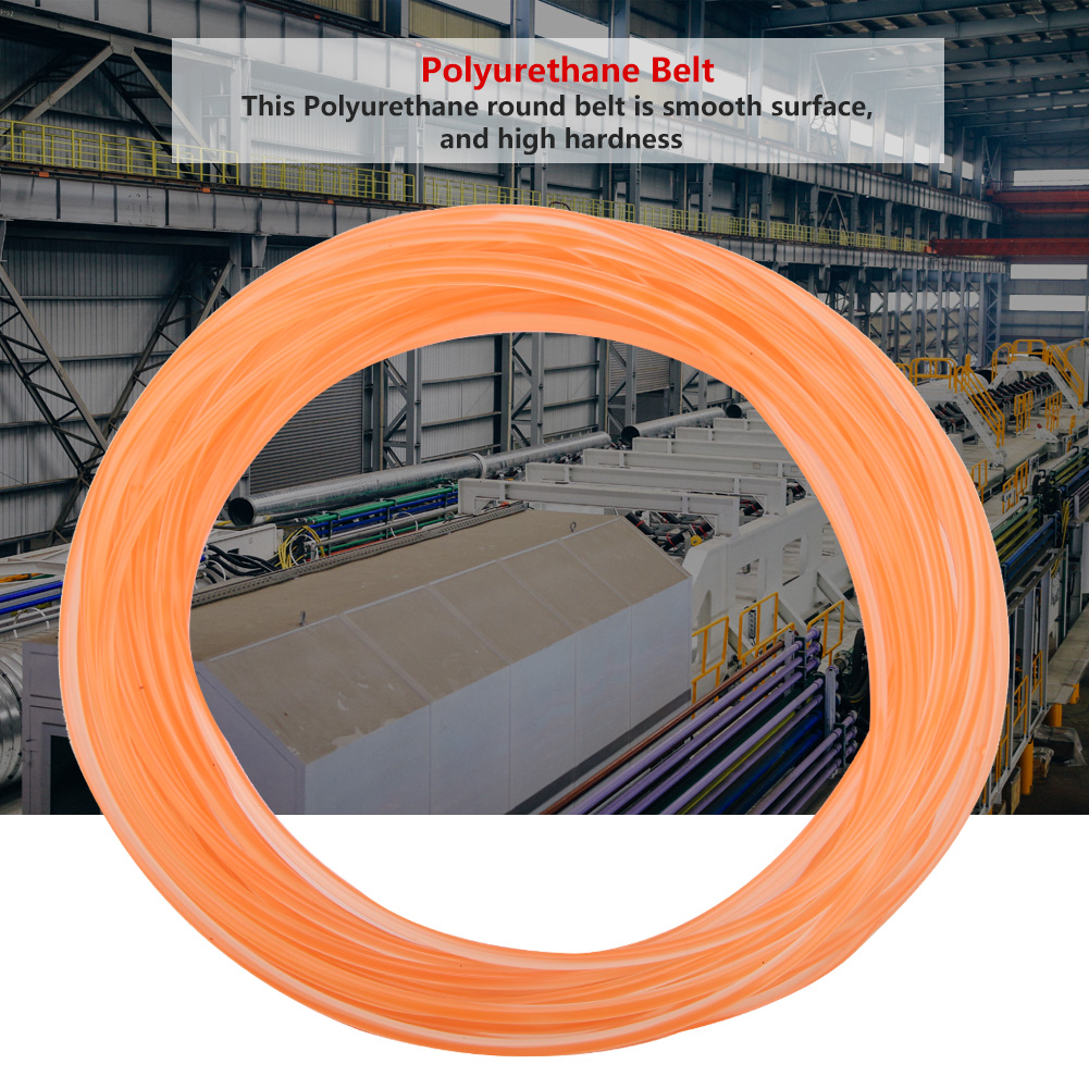 Transmission Belt Orange Smooth Surface PU Polyurethane Round for Drive. 