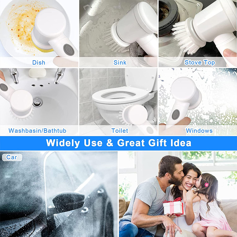 electric brush magic brush for toilet home magic brush Multifunctional Electric cleaning brush spinner bathroom cleaner electric Cleaning Tools For Bathroom Toile Window Floor And Tub 5 In 1 avatory plates pans tiles handy and comfortable. 