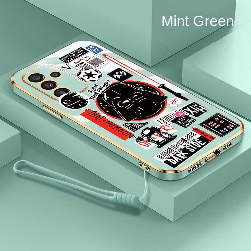 Samsung Galaxy S23 FE samsung s23FE S21 S20 FE Luxury Star Wars Casing Square Edges Plating Back TPU Soft Case Cover