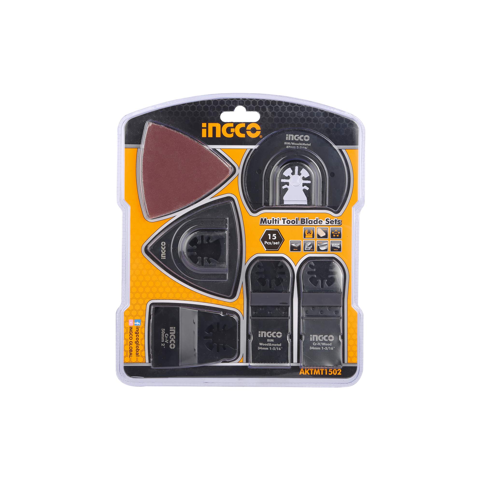 INGCO 15pcs Multi tool blade set AKTMT1502. 