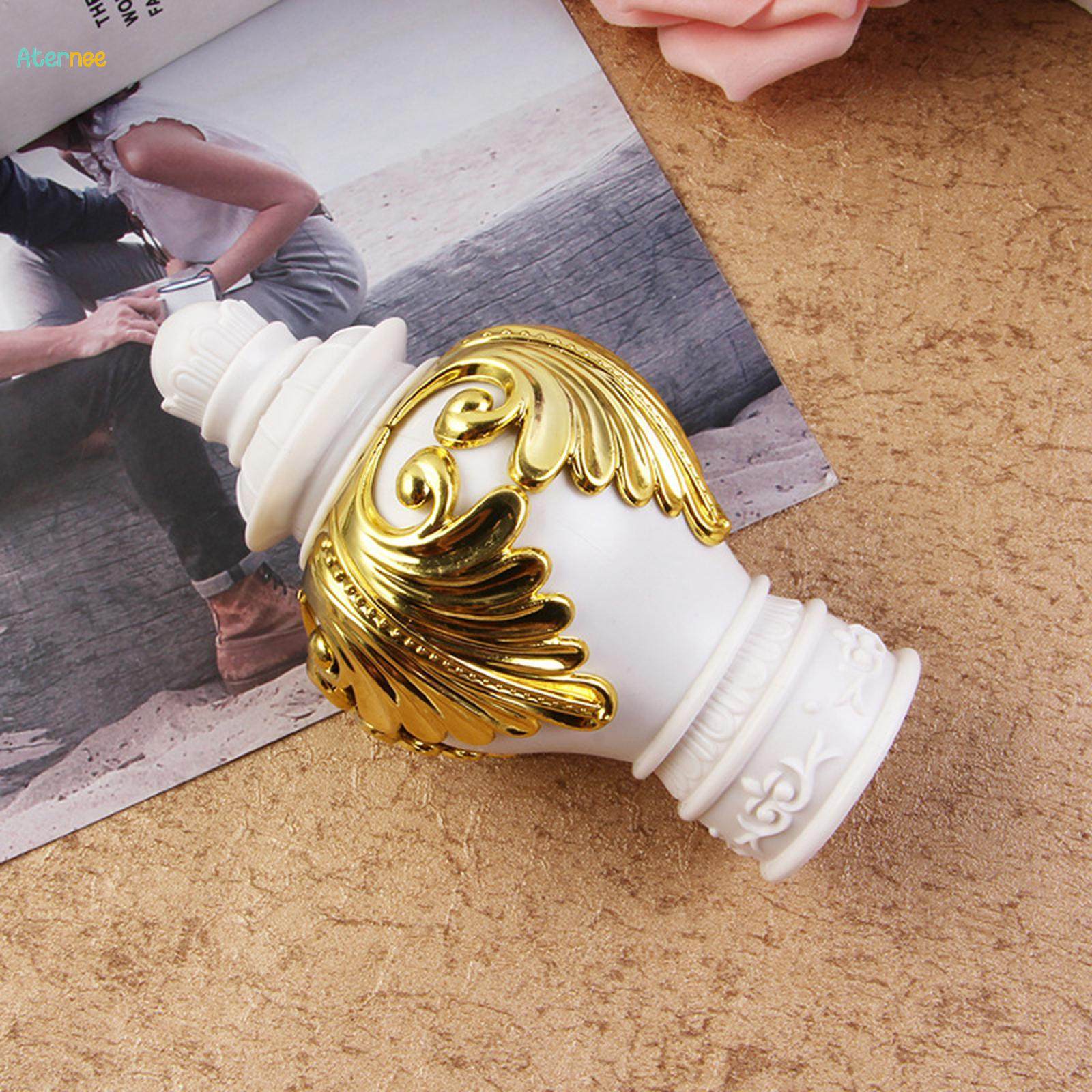 Curtain Rod Cap Finials, Pvc Drapery Rail Pole Head Cap Decorative Window Curtain Rail End Curtain. 