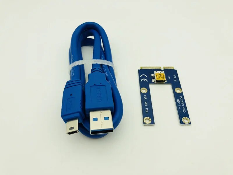 Mini PCIe PCI-E PCI Express Riser Card to PCIE Extender 16X SATA to 6Pin IDE Molex Power Cable for BTC ETH Litecoin Miner Mining. 