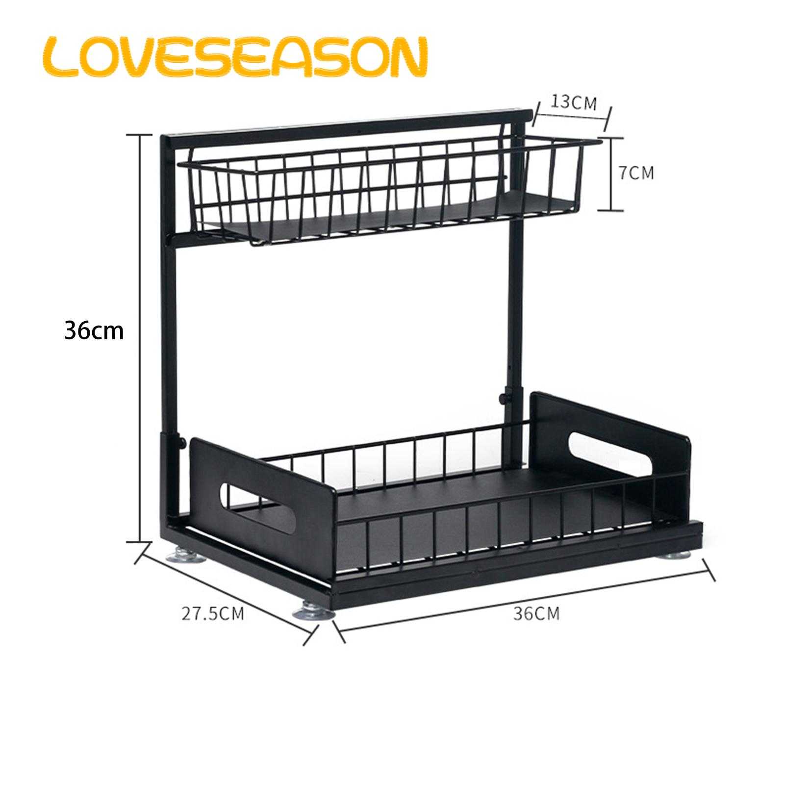 Loveseason Maximize Your Kitchen Space with our Under Sink Organizer Double Layer Sliding Drawer Large Capacity for Easy Access Bathroom and Organization Adjustable Height Cabinet Customized Storage Perfect Homes Restaurants Hotels Order Now a Tidy. 