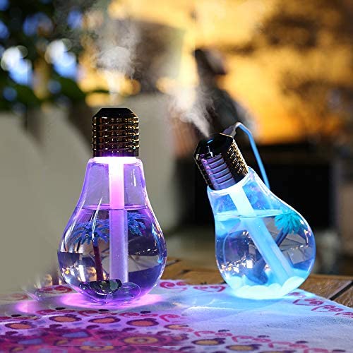 Air humidifier light bulb humidifier portable desktop LED 7 color night light humidifier (Multi Color). 