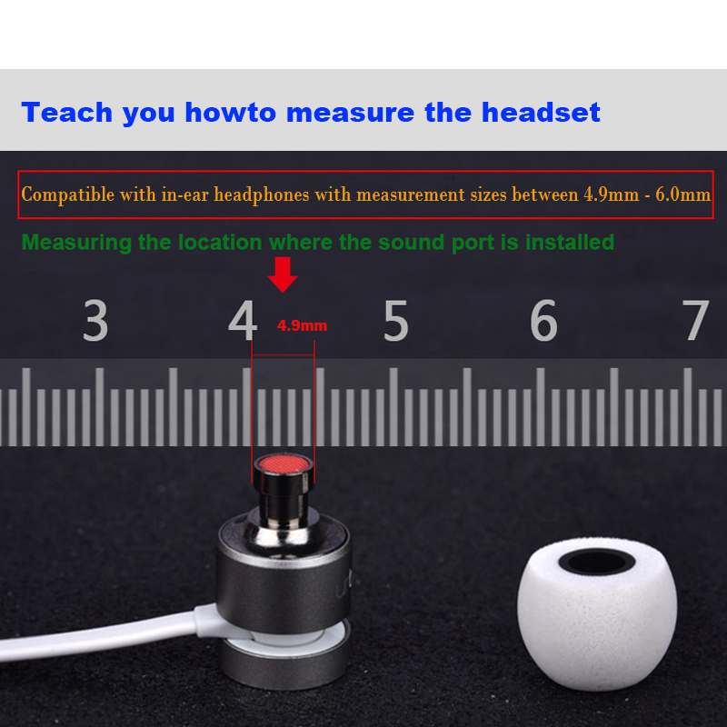 2pair Anjirui Memory Foam Eartips Ts-400 4.9mm Lms Caliber Ear Pads/cap For In-Ear Earphone 4.9mm-6.0mm Tips Sponge Ear Cotton. 