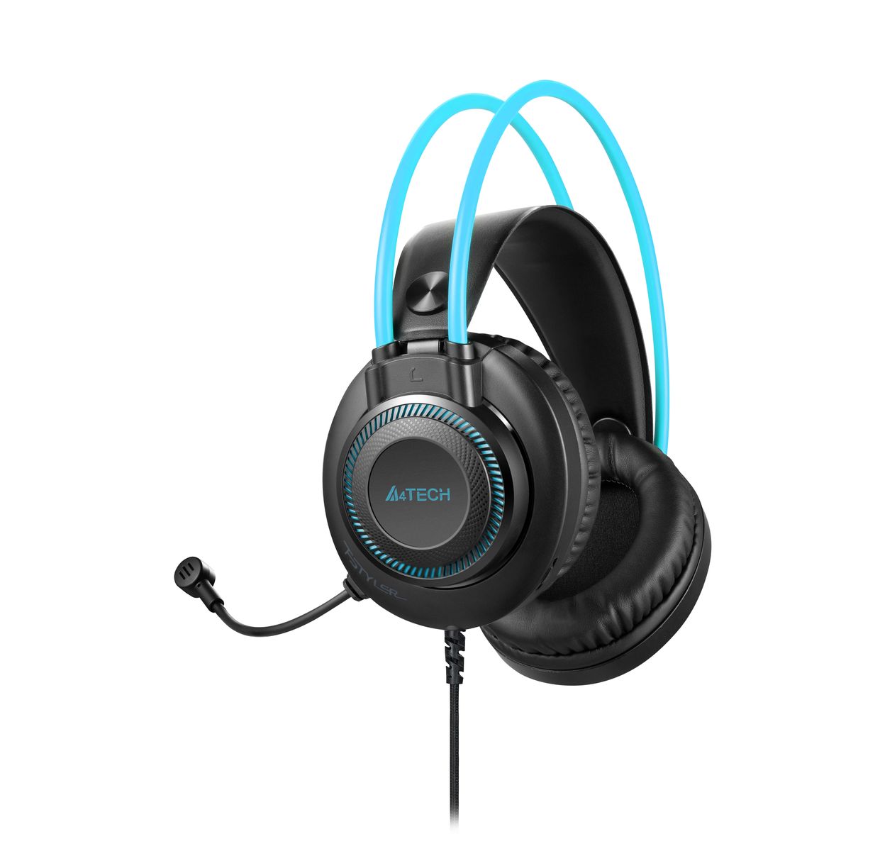 A4TECH Fstyler FH200i Stereo Surround Sound Head Phone - Over-Ear Headphone - 3.5 mm- Noise Cancelling - For Mobile/ PC/ Laptop/ PS4 - Ice Blue/Grey. 