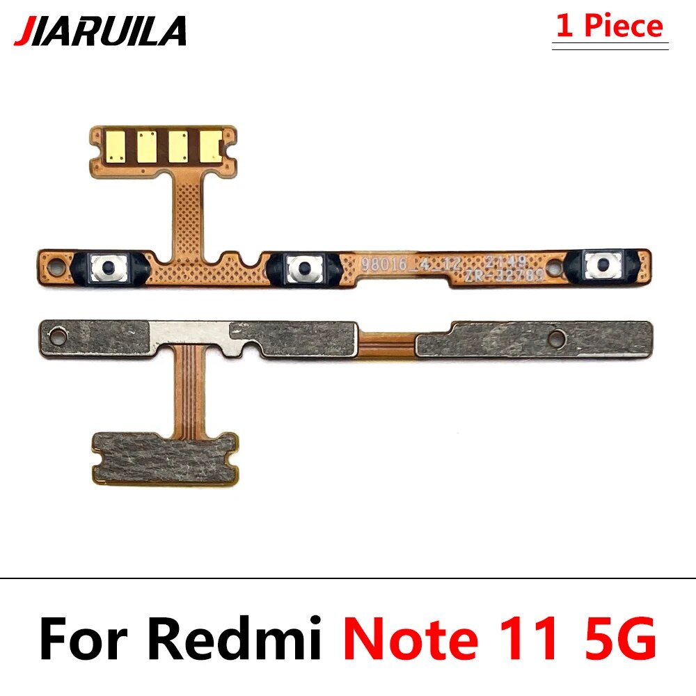 50Pcs，Original Power on/off Volume Key Button Flex Cable Ribbon For Xiaomi Redmi Note 10 12 Pro 5G Note 11 Pro Plus11s 11T 11E. 
