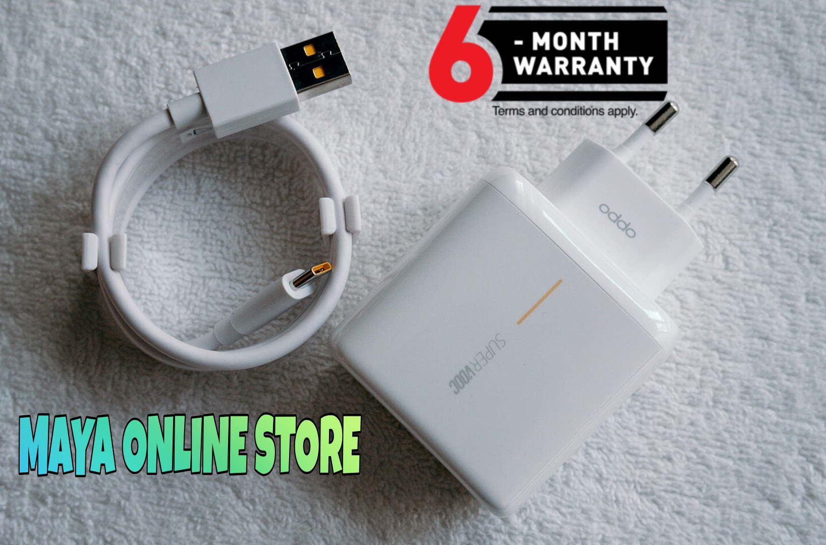 Oppo Super Vooc Flash Charger With Type C Data Cable With 6 Months Warranty - Fast Charger. 