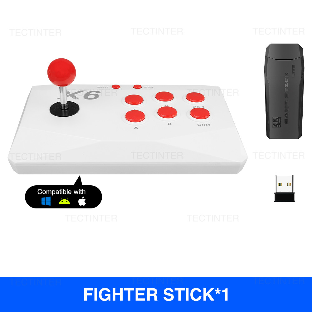 Arcade Video Game Console with Double Arcade Joysitck HD TV 4K Game Stick Lite 64G Built-in 20000+ Games For ATARI/GBA/PS1. 