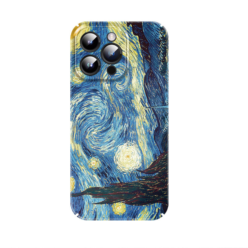 Van Gogh Film Shell 15 Apple 14 Simple Silicone Soft Shell iPhone13 Hard Shell 12ProMax Wukong Transparent IP. 