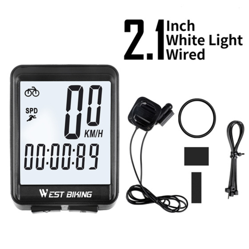 WEST BIKING Waterproof Bicycle Computer WirelessWired MTB Bike Cycling Odometer Stopwatch Speedometer Watch LED Digital Rate. 