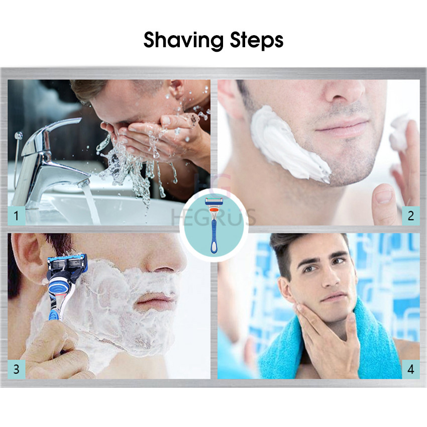 （NEW） Men’s Razor Manual Beard Shaver 5-Layer Ra-zors Manual Beard Trimmer Beard Beard Shaver Kit with 1 Handle and 4 Ra-zor Blade Refills For Men Beard. 