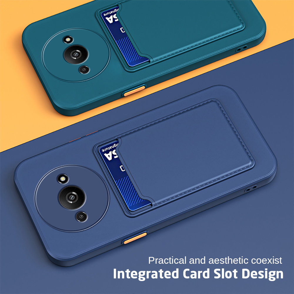 For Xiaomi Redmi A3/Poco C61 Rubik's Cube Card TPU Case for Redmy a3 Poco C61 Solid Color Anti-Fingerprint All-Inclusive Phone Back Cover. 