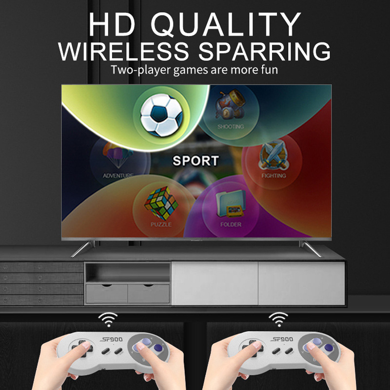 SF900 Game Stick Retro 4K HD Output Video Game Console Built-in 4400 Games for SNES NES Wireless Controller 16 Bit Game Player. 