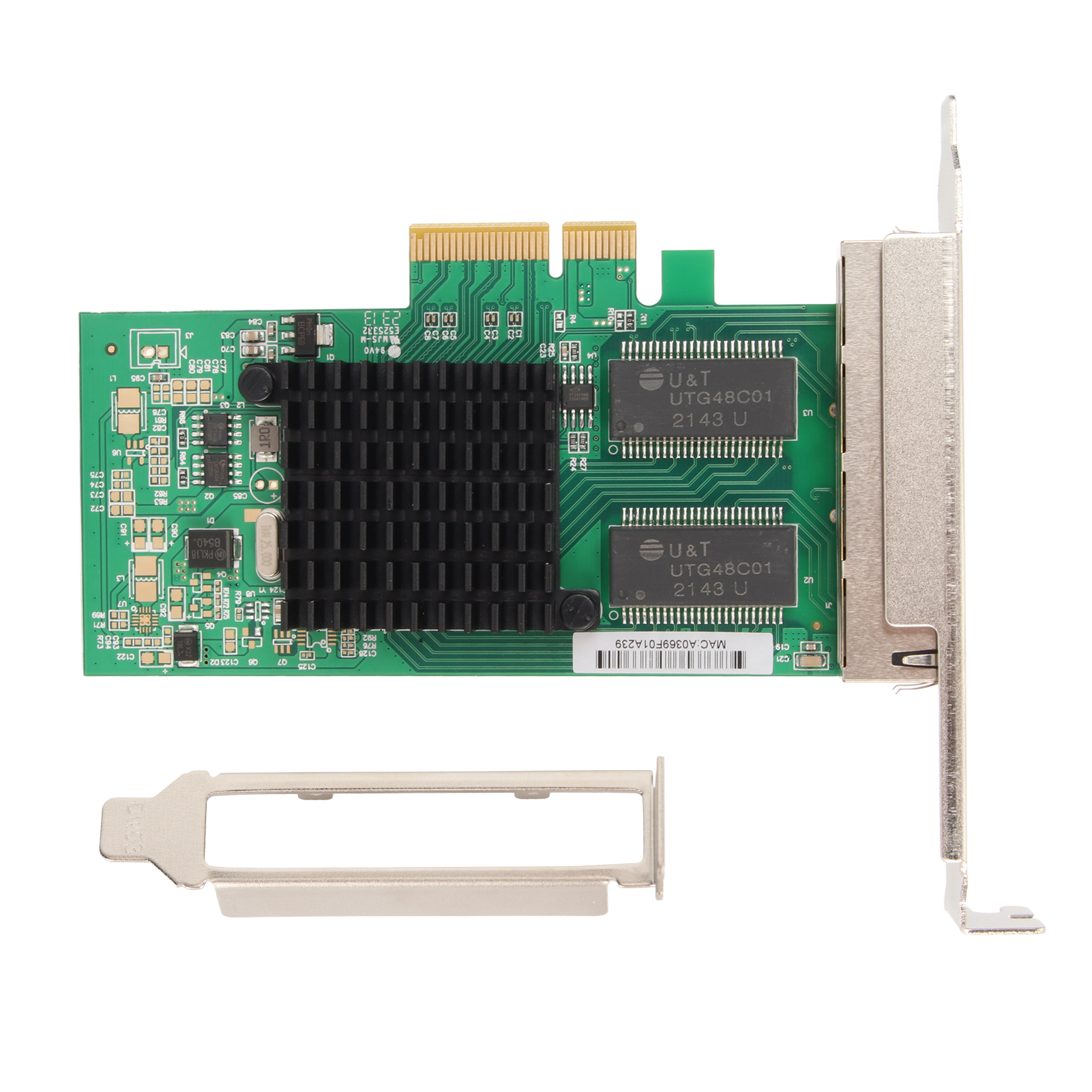 PCIe Network Card 4 Ports 1000Mbps Transmission PCI Express 2.0 5 GTs Gigabit Ethernet Card for Server Desktop Computer. 