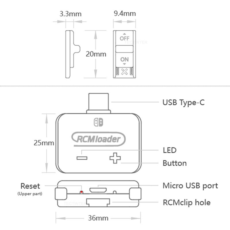 1pc Upgrade V10 RCM Loader One Payload Bin Injector Transmitter for Nintendo Switch for PC Host Use U Disk Game Save. 