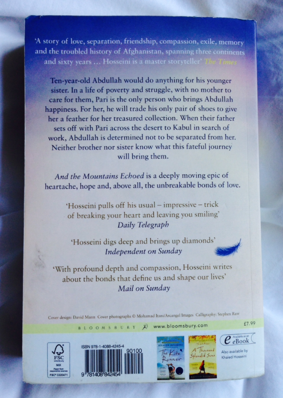 And the Mountains Echoed by Khaled Hosseini. 