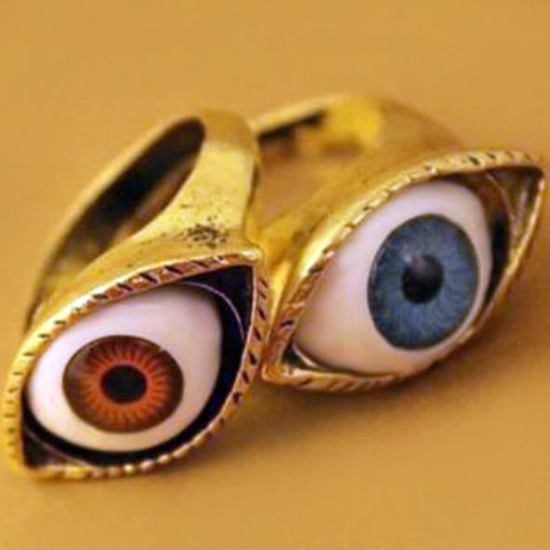 Classic Vintage Turkey Evil Eye Finger Ring Eyeball Punk Goth Jewellery Halloween Gift Fashion Ring for Women Wholesale