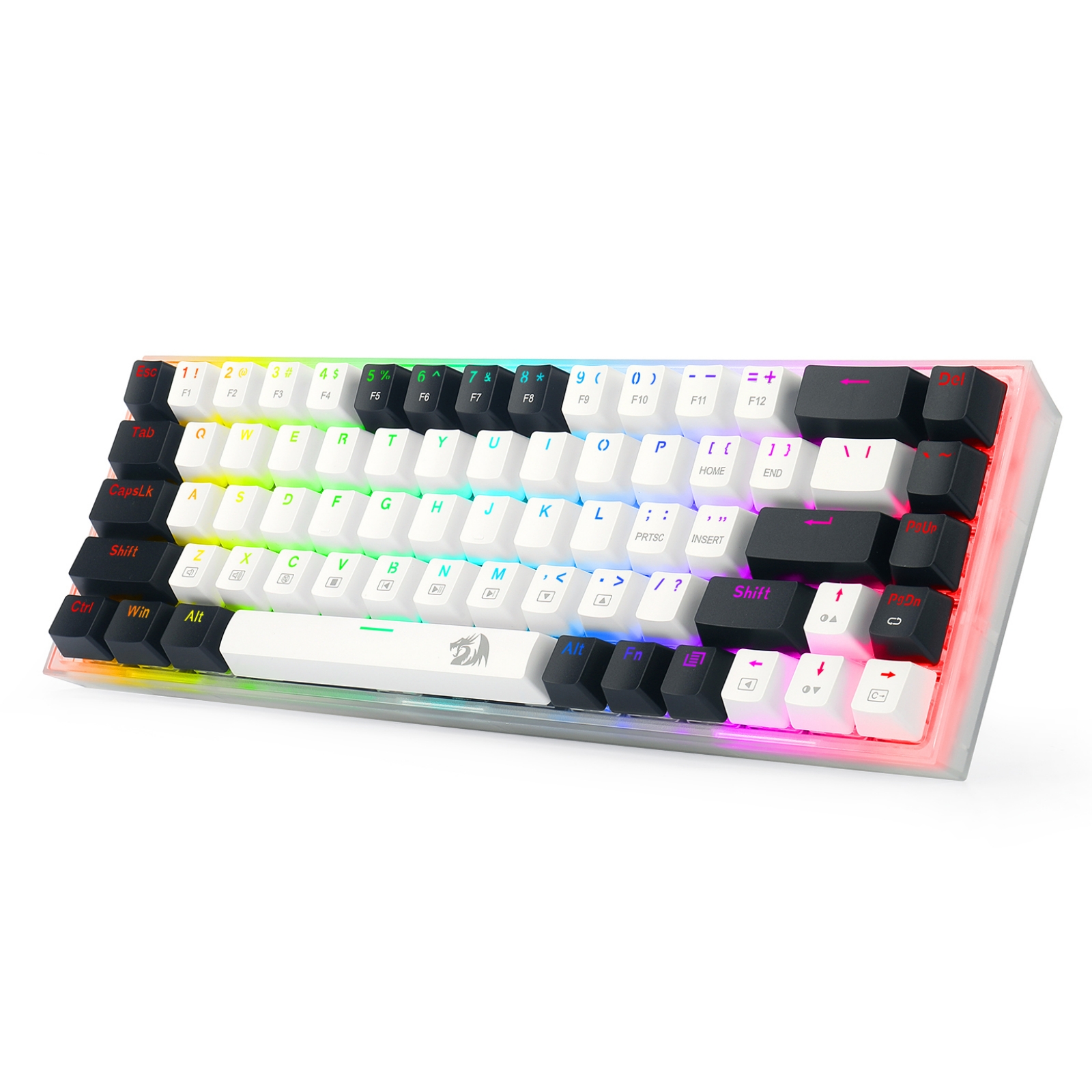 Redragon TS 68B USB Gaming Mechanical Keyboard RGB Backlit Transparent Bottom Anti-ghosting 68 Keys for Mac/PC/Laptop. 