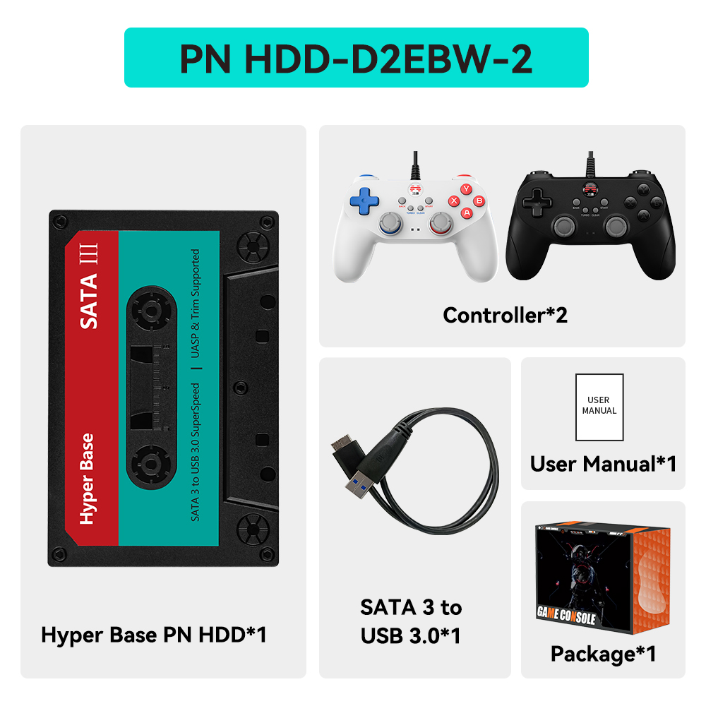 Playnite 2TB Gaming HDD with 77 AAA Games Retro Game Console for PS4/PS3/PS2/XBOX/WiiU/Wii/MAME/PS1/PSP/SS for Windows PC/Laptop. 