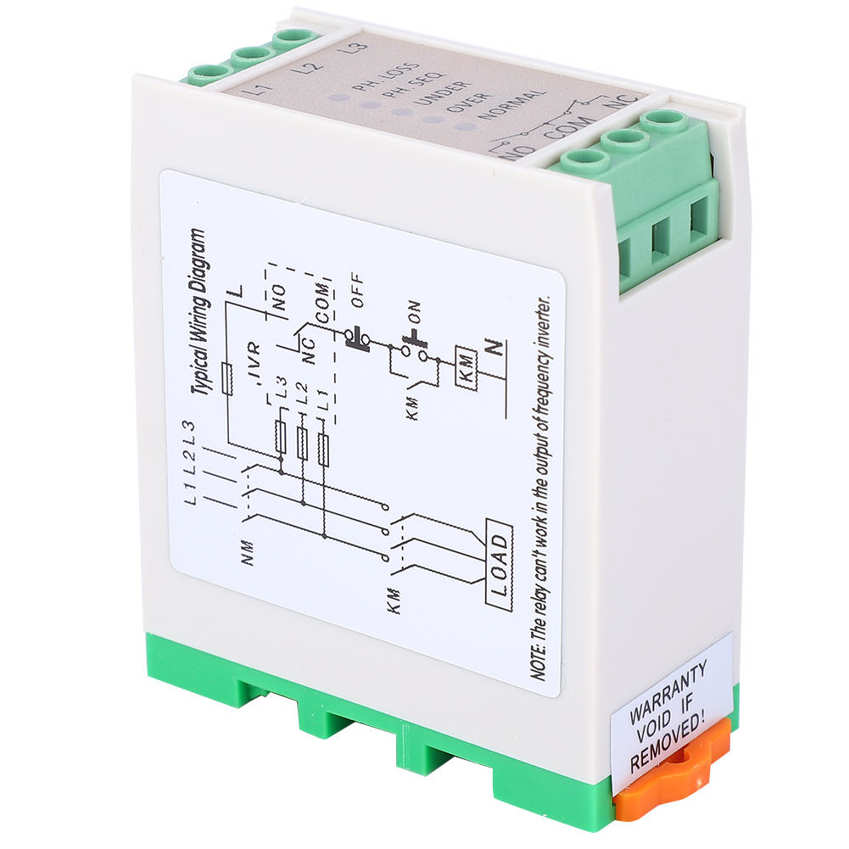 440VAC Over Under Voltage Failure Phase Sequence Protector 3Phase Power Supply. 