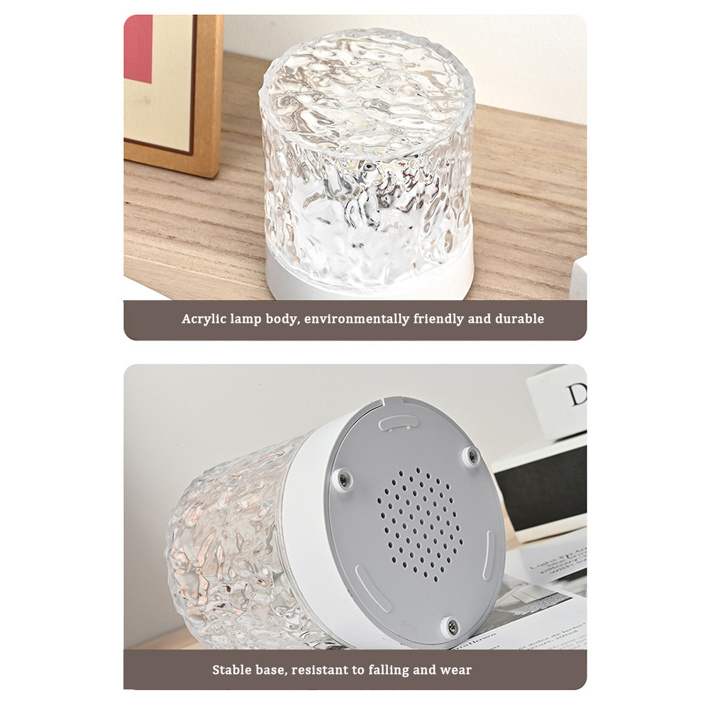 LED Water Ripple Night Light With Remote Control 16 Colors Available Touch Control Multifunctional Projection Lamp (85 x 85 x 95mm). 