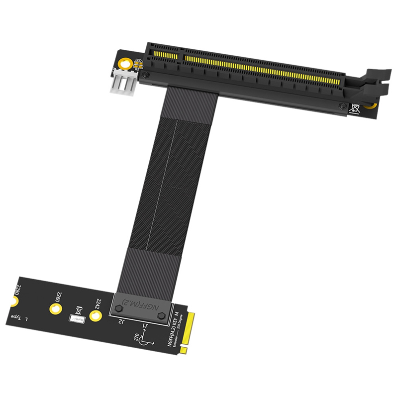 Riser Cable M.2 NVME to PCIE X16 Adapter Graphics Extension Cable 90 Degree PCI Express 3.0 16X to M Key Riser Cable A