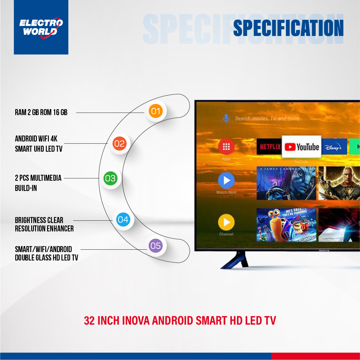 Vikan 50 Inch Android Smart WiFi Voice Control 4k UHD Led Tv Ram 2 gb Rom 16 gb. 