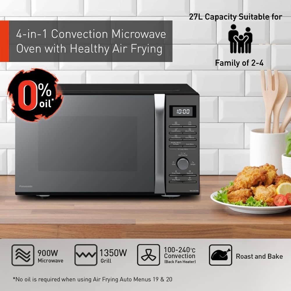 Panasonic NN-CD67MB 4-in-1 Convection & Grill Microwave Oven with Healthy Air Fryer | 27 Liter. 