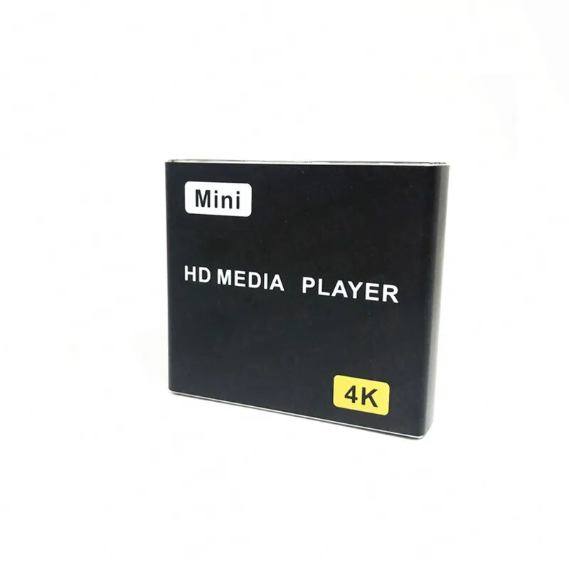 Mini 4K Blu-ray HD Media Player Support Horizontal and Vertical Screen TV Projector U Disk SD Card PPT Car Home AD Video Player. 