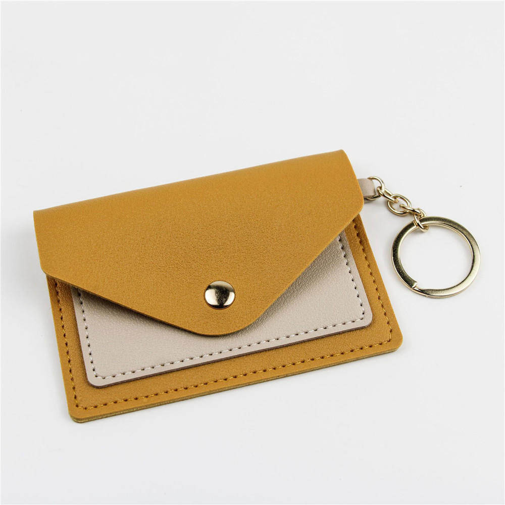 Card Holders Business Holder PU Leather Coin Purse Slim Bank Card Case Organizer Keychain Wallet Fashion Cute Women Mini ID