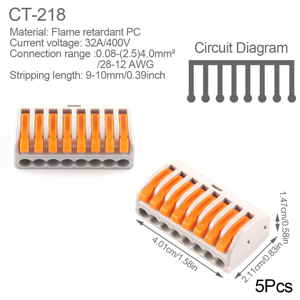 【Lejia】Universal Compact Connector Splitter Quick Electrical Cable Splice Terminal Block Small Wiring