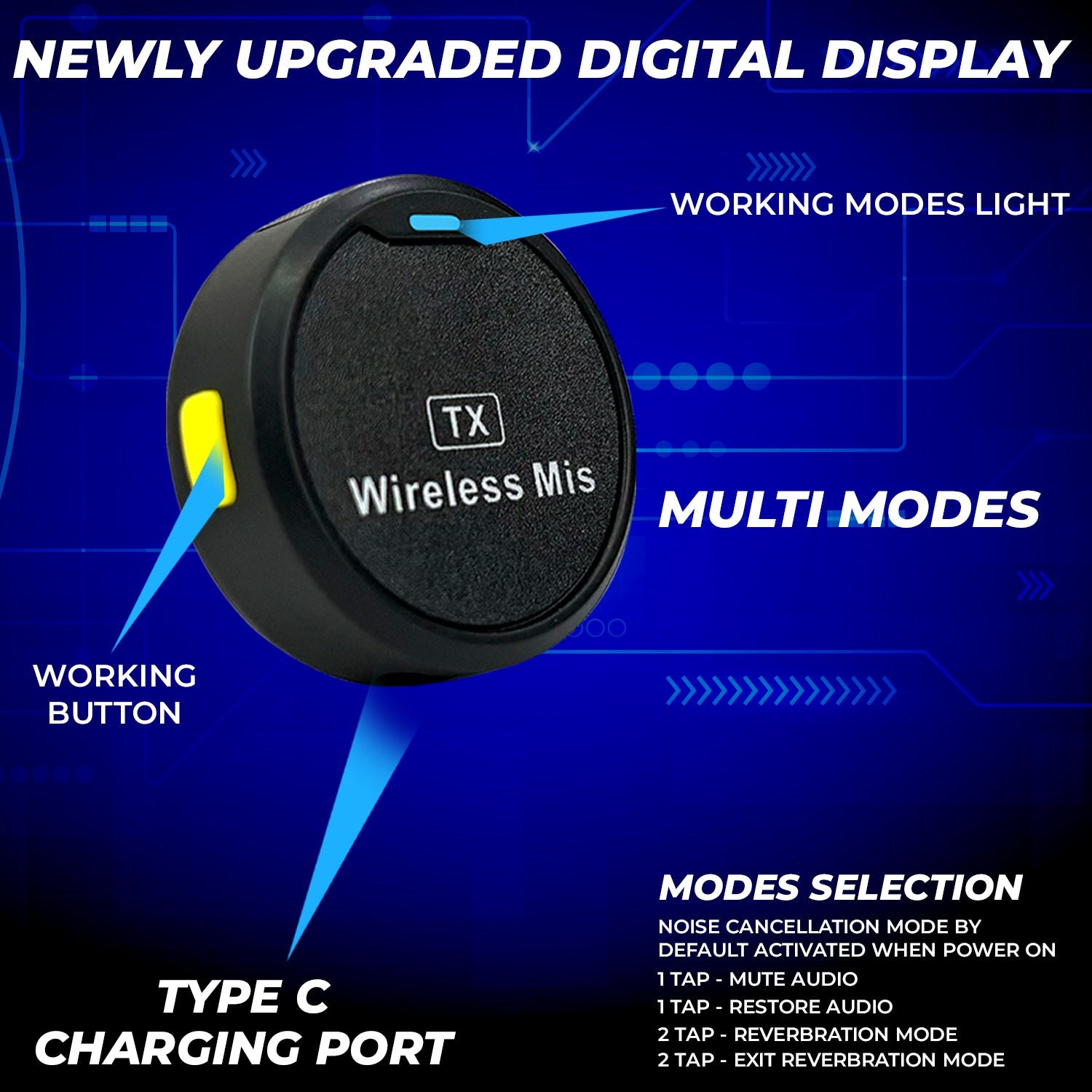 Round Shape Wireless Microphone, M1 Magnetic Collar Microphone With Noise Cancellation For Type C Mobile And Iphone. 