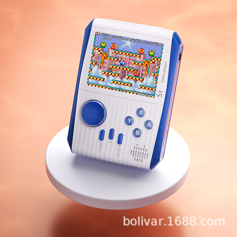 New S1 handheld Contra two player battle nostalgic game console TK TEMU Shein with barcode stickers. 