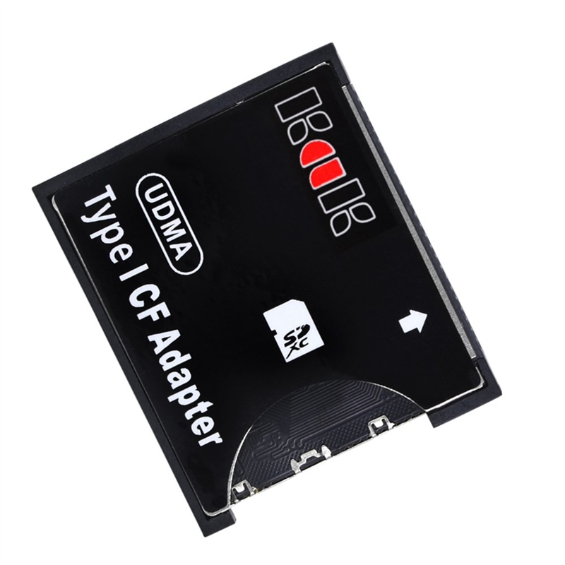 Black Adapter Plastic Adapter Support SD SDHC SDXC MMC Card to Standard Compact Flash Type I Card Reader Converter. 