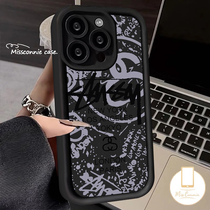Trendy Brand Cool Stussy Case For Redmi 12 10A 13C A2 9T 12C 10C 9 A1 9C 9A Note 13 11s 12 10 9 10s 8 11 Pro Max Poco M3 M6 C55 X5 X6 Pro Mi 11 12 Lite Soft Tpu Angel Eyes Cover. 