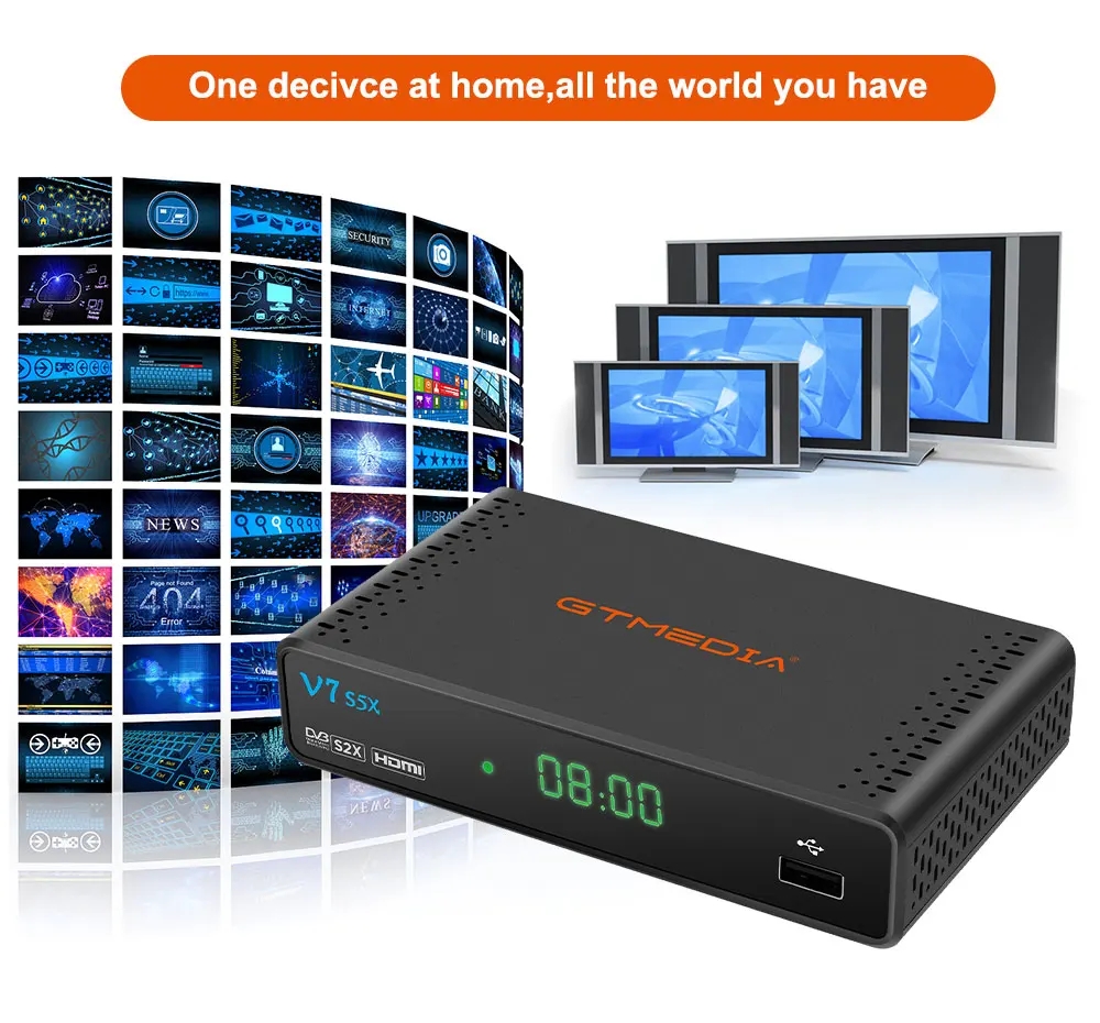 GTMEDIA V7S5X ECAM odbiornik satelitarny DVB-S/S2/S2X H.265(8bit) odbiornik cyfrowy obsługuje Ccam,IKS,AVS +,CCM,ACM,VCM z USB WIFI. 