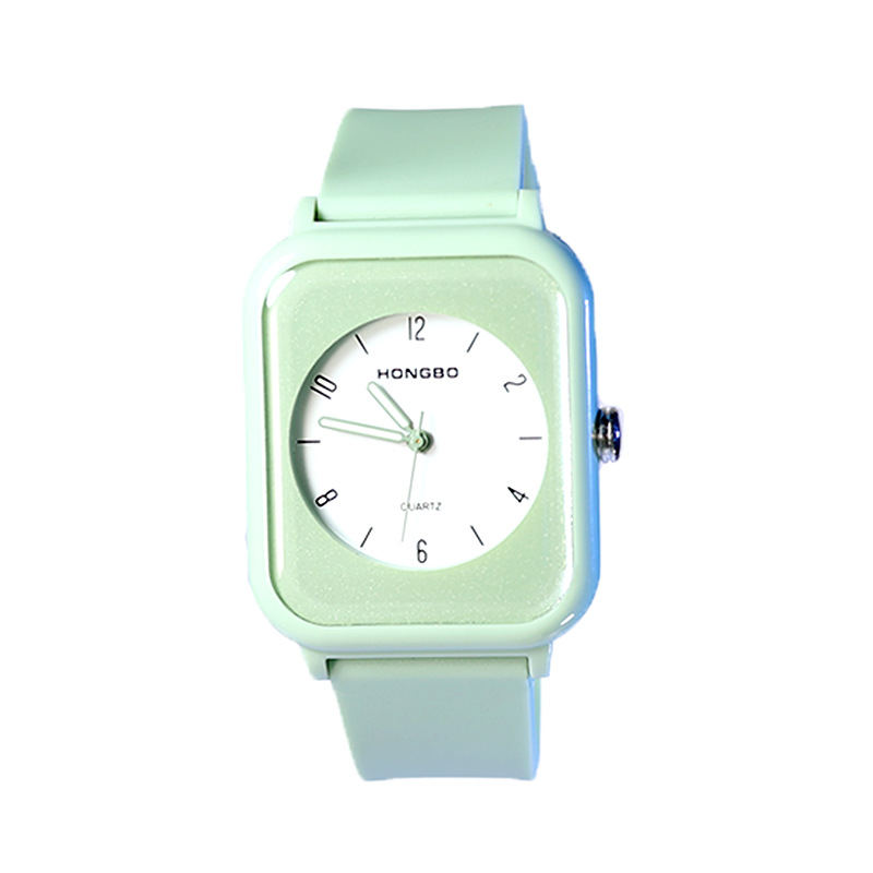 Factory direct HONGBO small square fashion and versatile quartz watch wholesale student analog exam watch. 