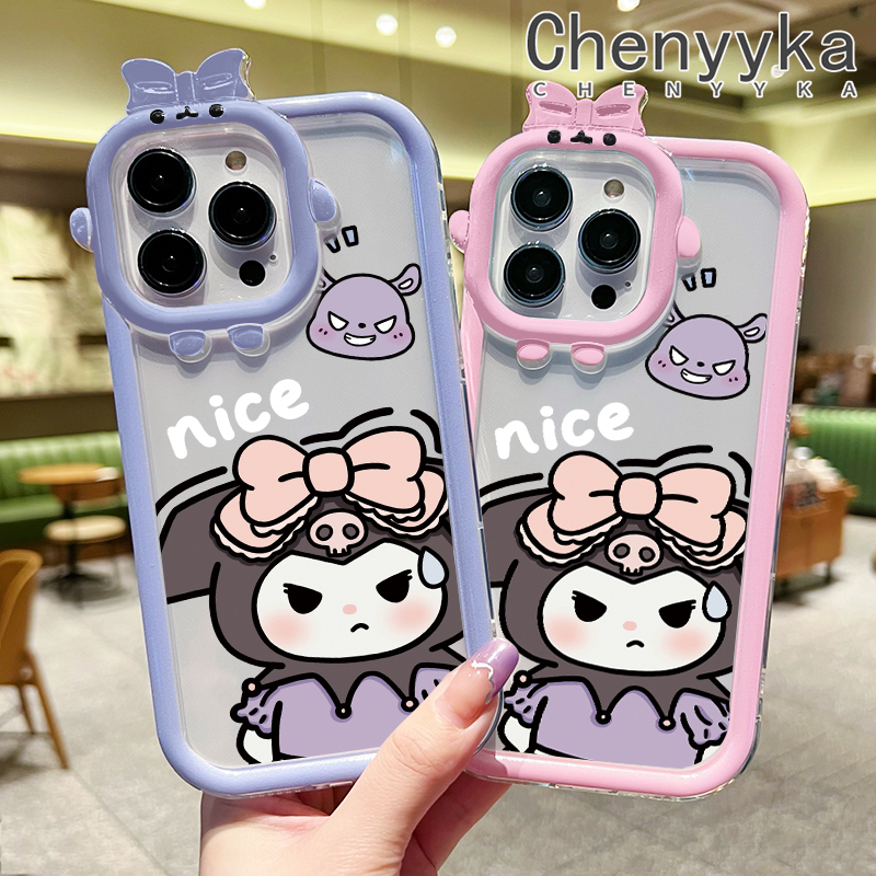 Chenyyka For OPPO A16K A16E A16 A16s A54s Case Cartoon Cute Kuromi Colorful Little Monster Camera Lens Soft Silicone Transparent Phone Cases Fashion Clear Shockproof Protective Case. 