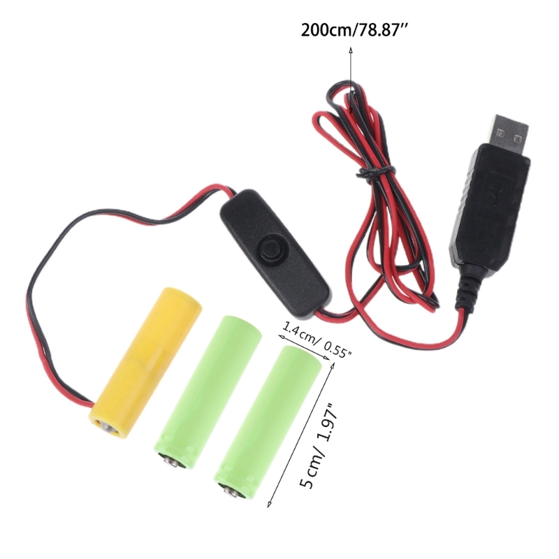 LR03 AAA Eliminators 2M USB Power Converter Cable Battery Replacement Adapter 2 AAA for LED Universal AA LR6 Dummy Battery Power. 