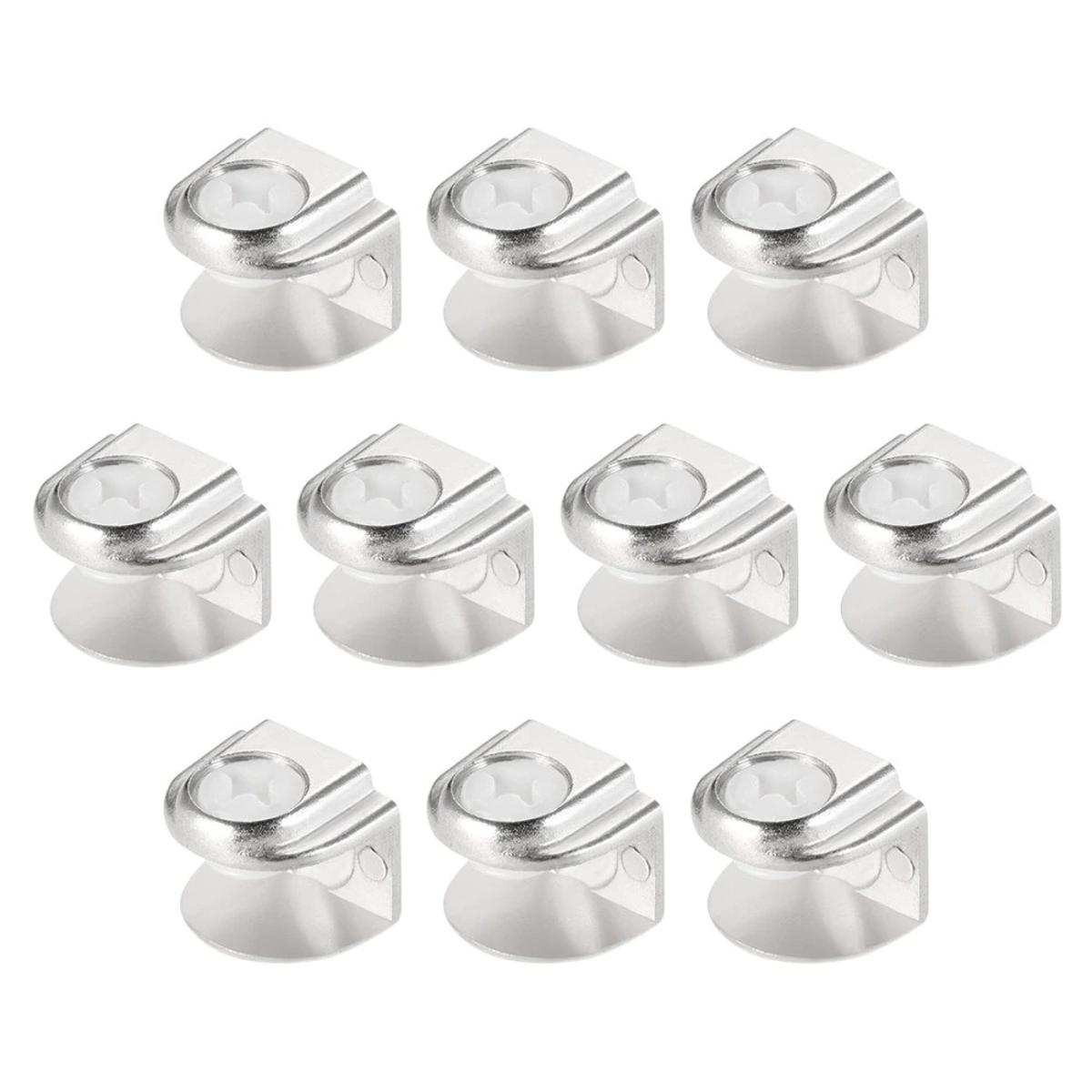 10 Pis Adjustable 5-10mm Thickness Glass Shelf Bracket Clamp Holder Support SS