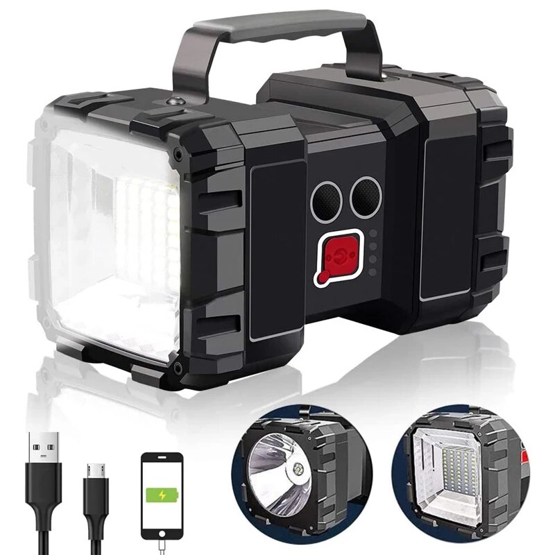 Newest P70 High Power LED Flashlight 7000lm Rechargeable Spotlight Torch Handheld Flood Light Searchlight For Camp Hike Fishing. 