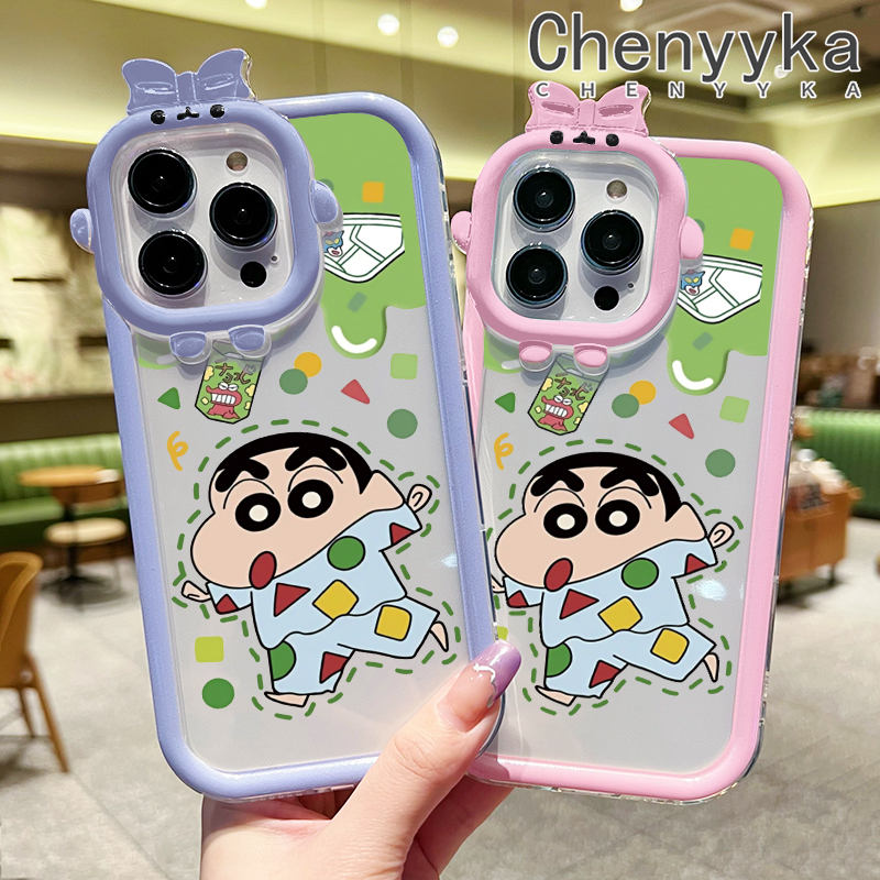 Chenyyka For VIVO V23 5G S12 5G V23i 5G Case Cartoon Crayon Shin-chan New Design Shockproof Clear Phone Cases Monster Camera Lens Protective Cover Soft Silicone Transparent Case. 