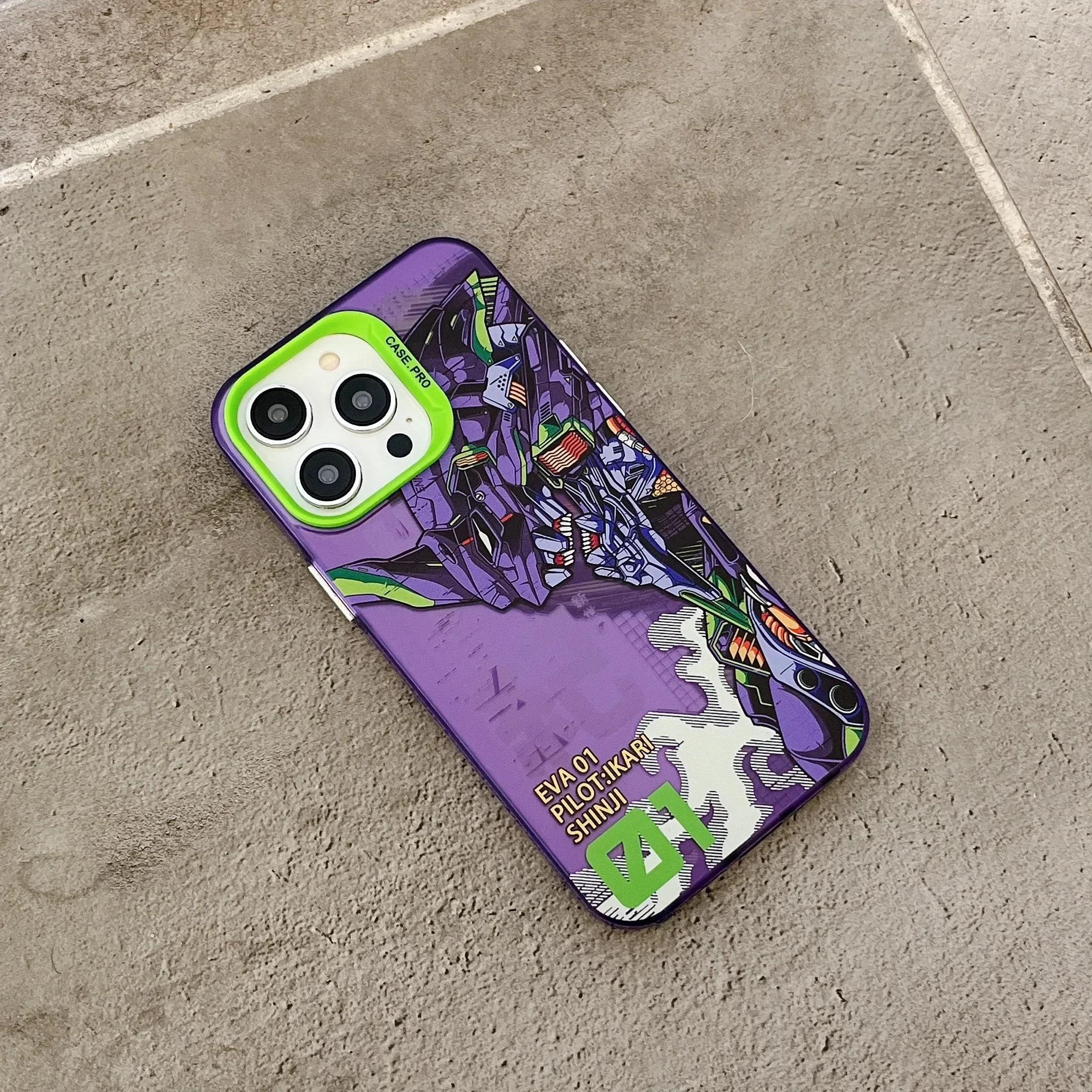Cartoon Anime Ikari Shinji Fighter EVA-01 Matte Cover Case For iPhone 15 14 13 12 11 Pro Max Shockproof Protective Phone Case Moonlight Shines. 