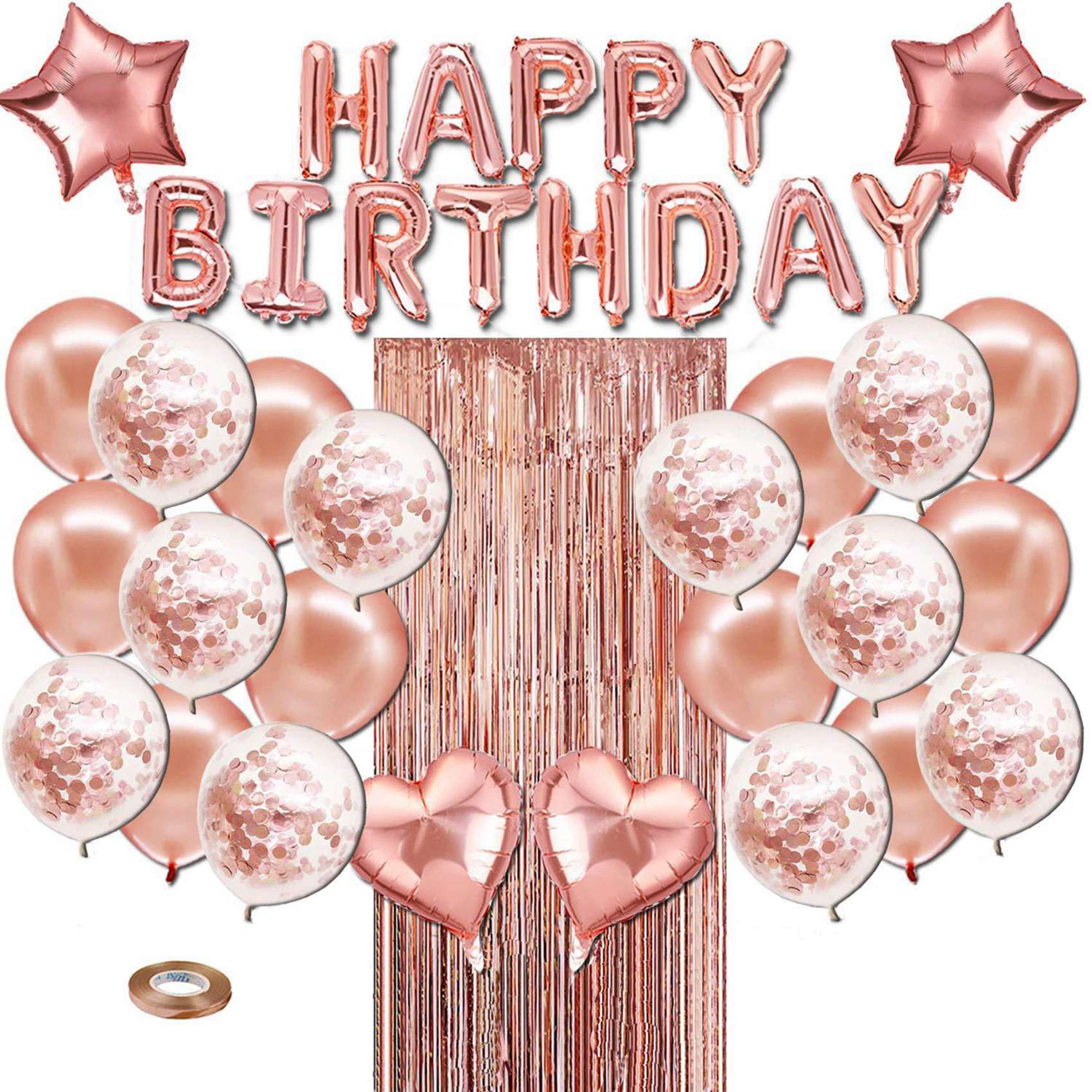 28 PCS Rose Gold Birthday Decoration Set Balloon