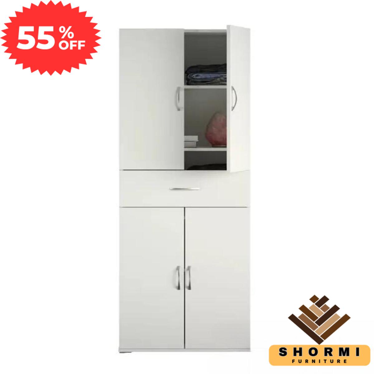 Unique Design 4 Door Almirah with Locker Drawer/ Bedroom Furniture Wardrobe/ Cloth Storage Cabinet by Shormi Furniture - Minimalistic Sophistication