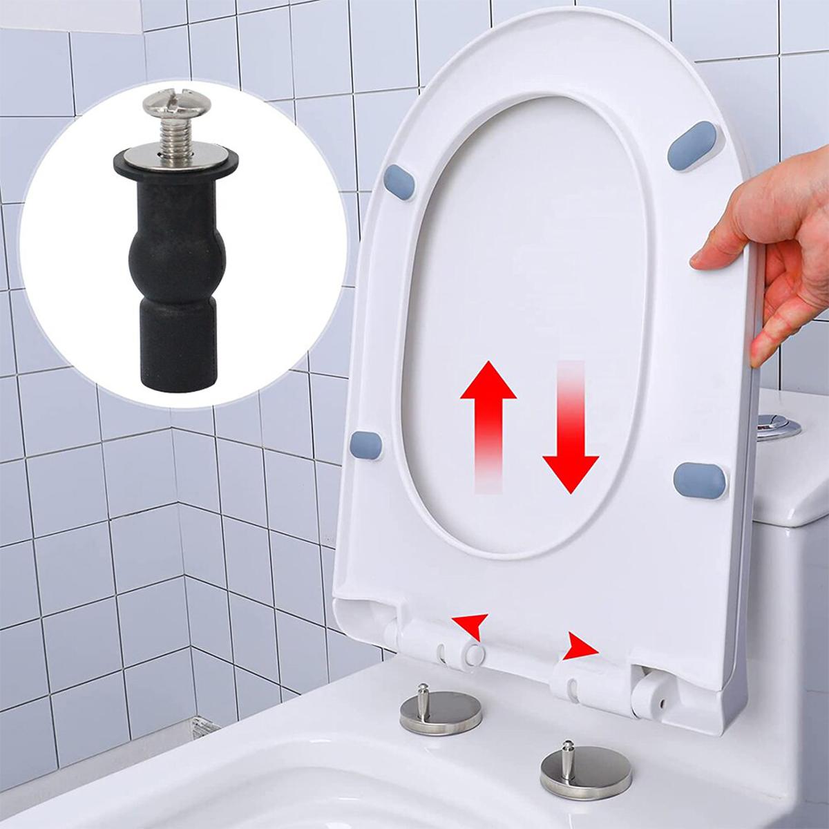 2PCS Universal Toilet Seat Fixings Fix Expanding Rubber Top Nuts Screws For Toilet Seat Top Fix Toilet Seat Screws Nut Cover Lid