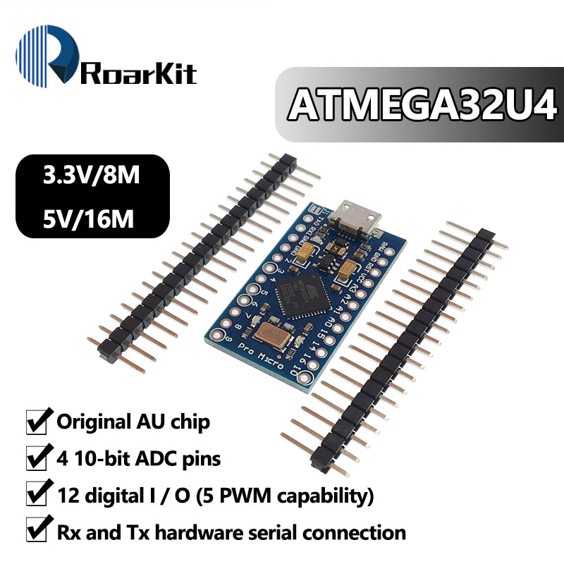 【The road to happiness Store】ATmega32U4 3.3V 8Mhz Micro 5V 16MHz Module MIN I/ MICRO USB For Arduino/Leonardo Replace Pro. 